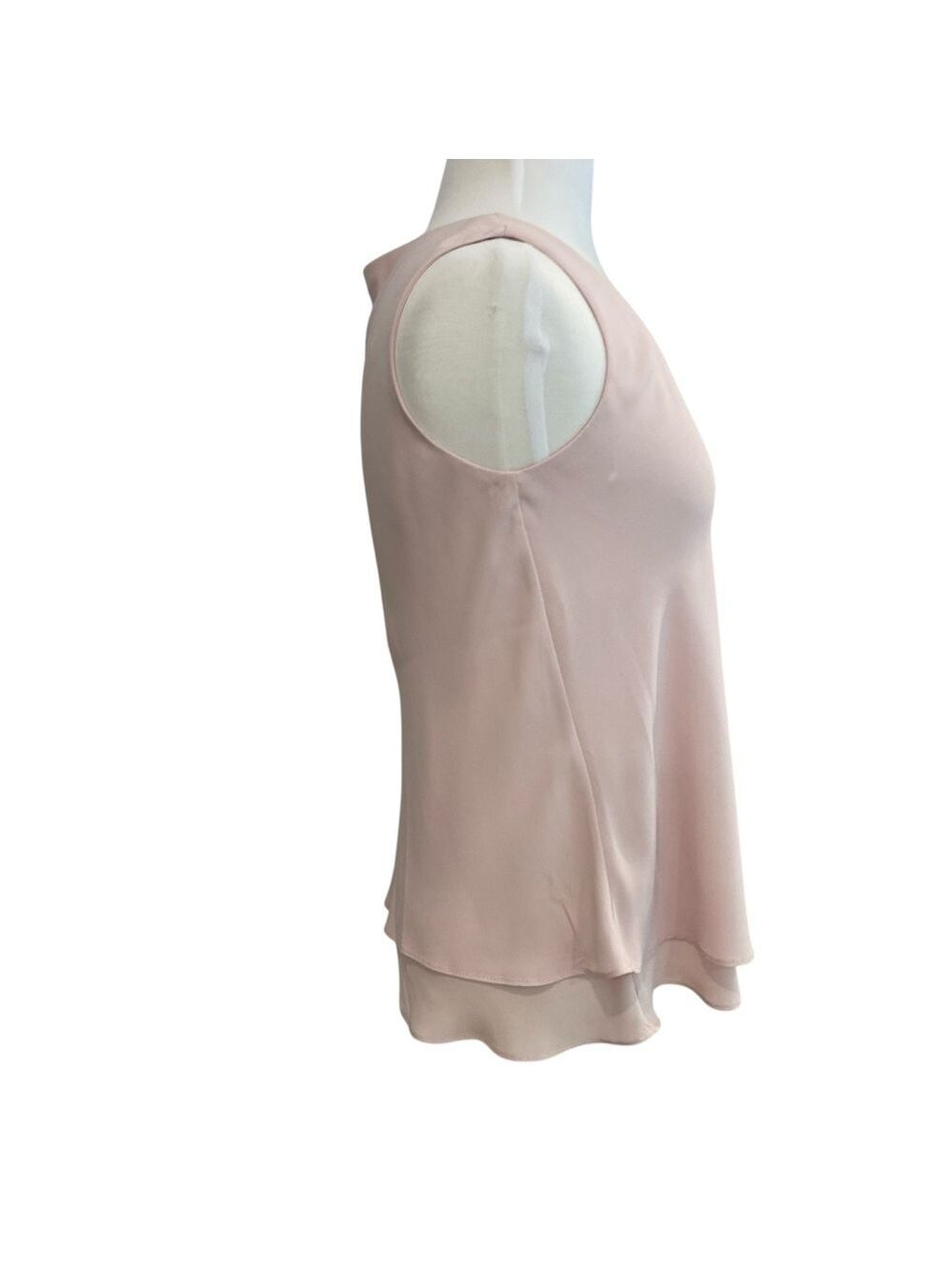 Frank Lyman Designer flowy chiffon top powder pink sleeveless V neckline size 2 - Picture 8 of 14